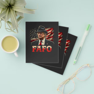 Prospectus 11,4 Cm X 14,2 Cm Américain Donald Trump FAFO USA Drapeau patriotiqu