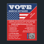 Prospectus 11,4 Cm X 14,2 Cm American Flag Design, Campagne politique Advert<br><div class="desc">American Flag Design,  Politicienne Campagne Publicité Flyer par The Carte de visite Store.</div>