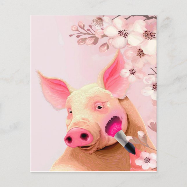 Prospectus 11,4 Cm X 14,2 Cm amoureux de cochons de beauté (Devant)