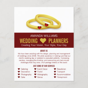 Prospectus 11,4 Cm X 14,2 Cm Anneaux Mariage Or, Mariage Event Planner Advert
