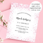 Prospectus 11,4 Cm X 14,2 Cm Anniversaire blanc rose parties scintillant chic i<br><div class="desc">Veuillez noter que cette invitation est sur papier de prospectus et très mince. Les enveloppes ne sont pas incluses. Pour des invitations plus épaisses (même conception), veuillez visiter notre magasin. Pour un 21ème anniversaire élégant (ou tout âge). Une arrière - plan blanche design. Décoré de faux parties scintillant rose, brille....</div>