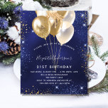 Prospectus 11,4 Cm X 14,2 Cm Anniversaire bleu marine or ballon budget invitati<br><div class="desc">Veuillez noter que cette invitation est sur papier de prospectus et très mince. Les enveloppes ne sont pas incluses. Pour des invitations plus épaisses (même conception), veuillez visiter notre magasin. Une invitation moderne, élégante et glamour pour une fête d'anniversaire de 21e (ou tout âge). Un arrière - plan bleu marine,...</div>