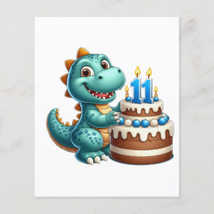 Prospectus 11,4 Cm X 14,2 Cm Anniversaire de Dino 11 ans