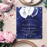 Prospectus 11,4 Cm X 14,2 Cm Anniversaire de fête marine bleu ballon budget inv<br><div class="desc">Veuillez noter que cette invitation est sur papier de prospectus et très mince. Les enveloppes ne sont pas incluses. Pour des invitations plus épaisses (même conception), veuillez visiter notre magasin. Une invitation moderne, élégante et glamour pour une fête d'anniversaire de 21e (ou tout âge). Un arrière - plan bleu marine,...</div>