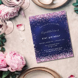 Prospectus 11,4 Cm X 14,2 Cm Anniversaire de fête marine bleu rose budget invit<br><div class="desc">Veuillez noter que cette invitation est sur papier de prospectus et très mince. Les enveloppes ne sont pas incluses. Pour des invitations plus épaisses (même conception), veuillez visiter notre magasin. Une invitation moderne, élégante et glamour pour une fête d'anniversaire de 21e (ou tout âge). Un arrière - plan bleu marine,...</div>