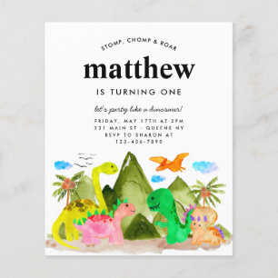 Prospectus 11,4 Cm X 14,2 Cm Anniversaire de la Jungle de Montagne Jurassic pas