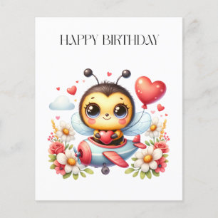 Prospectus 11,4 Cm X 14,2 Cm Anniversaire de Pilote Abeille