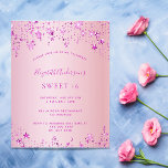 Prospectus 11,4 Cm X 14,2 Cm Anniversaire fête rose étoiles invitation budget<br><div class="desc">Veuillez noter que cette invitation est sur papier de prospectus et très mince. Les enveloppes ne sont pas incluses. Pour des invitations plus épaisses (même conception), veuillez visiter notre magasin. Une invitation moderne, élégante et glamour pour une fête d'anniversaire Sweet 16, 16e (ou tout âge) pour une fille. Un arrière...</div>