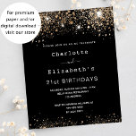 Prospectus 11,4 Cm X 14,2 Cm Anniversaire noir or deux amis invitation budgétai<br><div class="desc">Veuillez noter que cette invitation est sur papier de prospectus et très mince. Les enveloppes ne sont pas incluses. Pour des invitations plus épaisses (même conception), veuillez visiter notre magasin. Une invitation moderne, élégante et glamour pour deux femmes de 21e anniversaire (ou n'importe quel âge) Un arrière - plan noir...</div>
