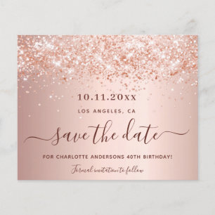 Prospectus 11,4 Cm X 14,2 Cm Anniversaire rose or budget parties scintillant En