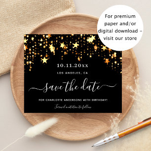 Prospectus 11,4 Cm X 14,2 Cm Anniversaire rose or étoiles budget enregistrer la