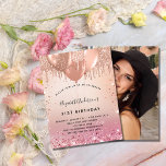 Prospectus 11,4 Cm X 14,2 Cm Anniversaire rose rose rose rose rose invitation b<br><div class="desc">Veuillez noter que cette invitation est sur papier de prospectus et très mince. Les enveloppes ne sont pas incluses. Pour des invitations plus épaisses (même conception), veuillez visiter notre magasin. Un arrière - plan rose or et rose vif dégradé. Décoré d'or rose, de gouttes de parties scintillant rose, de la...</div>