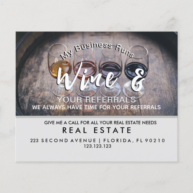 Prospectus 11,4 Cm X 14,2 Cm annonce immobilier vins recommandations (Devant)