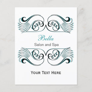 Prospectus 11,4 Cm X 14,2 Cm aqua, noir et blanc Chic Business Flyers