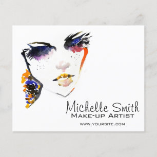 Prospectus 11,4 Cm X 14,2 Cm Aquarelle face longues cils maquillage marque arti