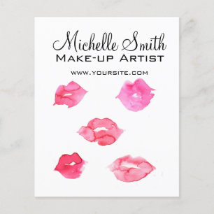 Prospectus 11,4 Cm X 14,2 Cm Aquarelle rose lèvres maquillage marque