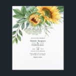 Prospectus 11,4 Cm X 14,2 Cm Aquarelle Russe Mariage de tournesol de Bohême<br><div class="desc">Boho rustique tournesol et têtes de graines de pavot faire-part de mariage personnalisable selon vos spécificités d'événement. Les enveloppes ne sont pas incluses. Pour des invitations plus épaisses avec enveloppes incluses et des produits correspondants sur le même thème,  veuillez consulter la collection ci-dessous.</div>