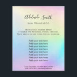 Prospectus 11,4 Cm X 14,2 Cm arc-en-ciel pastel<br><div class="desc">salon de beauté professionnel maquillage artiste flyer</div>