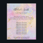 Prospectus 11,4 Cm X 14,2 Cm Arc-en-ciel pastel abstrait<br><div class="desc">salon de beauté professionnel maquillage artiste flyer</div>