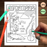 Prospectus 11,4 Cm X 14,2 Cm arkansas état forme et faits coloriage page<br><div class="desc">par leapdaze</div>