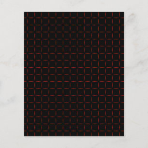 Prospectus 11,4 Cm X 14,2 Cm Arrière - plan de grille noire - Rouge