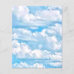 Prospectus 11,4 Cm X 14,2 Cm Arrière - plan Festive Happy Sunny Nuages