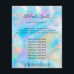 Prospectus 11,4 Cm X 14,2 Cm arrière - plan holographique irisé simulé<br><div class="desc">salon de beauté professionnel maquillage artiste flyer</div>