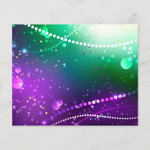Prospectus 11,4 Cm X 14,2 Cm Arrière - plan mardi Gras Festive violet