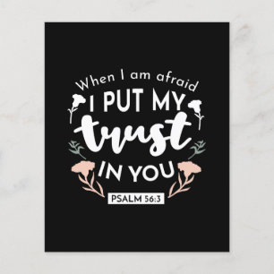 Prospectus 11,4 Cm X 14,2 Cm Art chrétien floral foncé - Psaume 56:3