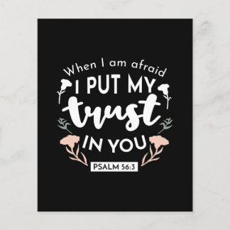 Prospectus 11,4 Cm X 14,2 Cm Art chrétien floral foncé - Psaume 56:3