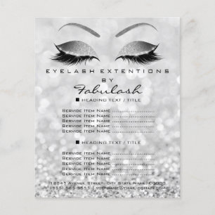 Prospectus 11,4 Cm X 14,2 Cm Artiste de Maquillage Salon de Beauté Paillettes F