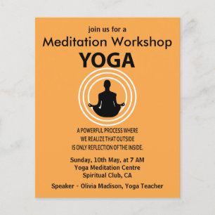 Prospectus 11,4 Cm X 14,2 Cm Atelier de méditation de yoga Bien-être en yoga