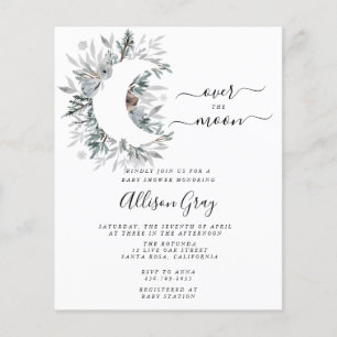 Prospectus 11,4 Cm X 14,2 Cm Au-dessus du Baby shower de la Lune   Flyer budgét