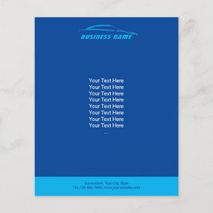 Prospectus 11,4 Cm X 14,2 Cm Auto Détail Réparation de voiture Moderne Blue Aut