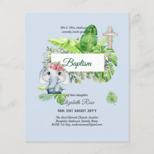Prospectus 11,4 Cm X 14,2 Cm Baby Elephant BAPTISM Bautizo Bautismo Invitations