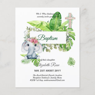 Prospectus 11,4 Cm X 14,2 Cm Baby Elephant BAPTISM Bautizo Bautismo Invitations