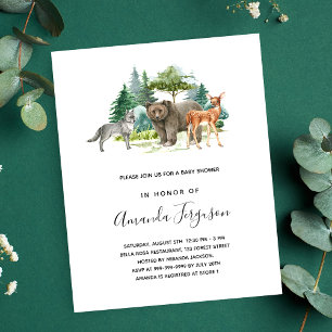 Prospectus 11,4 Cm X 14,2 Cm Baby shower bois forêts animaux ours budget