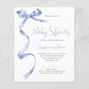 Prospectus 11,4 Cm X 14,2 Cm Baby shower Boy Bow à ruban bleu à eau bon marché