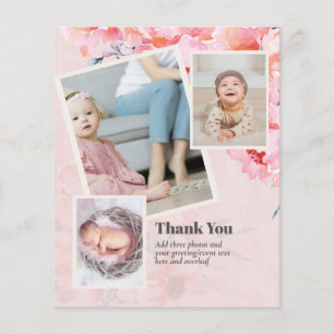 Prospectus 11,4 Cm X 14,2 Cm BABY SHOWER BUDGET Collage photo du Merci