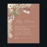 Prospectus 11,4 Cm X 14,2 Cm Baby shower budget pampas moderne terre cuite boho<br><div class="desc">Baby shower budget pampas herbe et eucalyptus moderne boho élégant design d'invitation de la fête photo élégante. Dans une terre cuite contemporaine,  vert sauge,  naturel,  crème et noir colorway.</div>