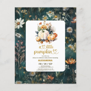 Prospectus 11,4 Cm X 14,2 Cm Baby shower de petite citrouille à petit budget po