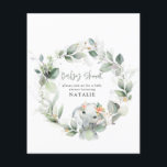 Prospectus 11,4 Cm X 14,2 Cm BABY SHOWER du feuillage d'aquarelle d'eucalyptus<br><div class="desc">budget élégant eucalyptus mignon éléphant feuillage invitation baby shower.</div>