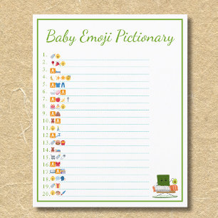 Prospectus 11,4 Cm X 14,2 Cm Baby shower Kawaii : Sushi Baby Emoji Pictionary