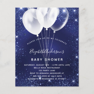Prospectus 11,4 Cm X 14,2 Cm Baby shower marine bleu ballon invitation budgétai