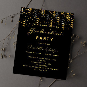 Prospectus 11,4 Cm X 14,2 Cm Baccalauréat partie or noir budget invitation
