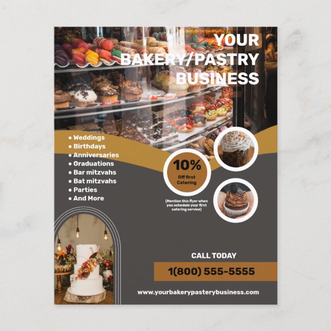 Prospectus 11,4 Cm X 14,2 Cm Bakery / Pastry Business (Devant)