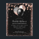 Prospectus 11,4 Cm X 14,2 Cm Ballons d'or rose noire moins chère Anniversaire<br><div class="desc">Moderne Elégant Noir Blush Rose Rose Or Parties scintillant Chaîne Lights Bannière Bannière N'importe quel âge Anniversaire</div>