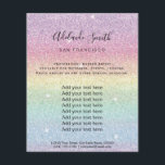Prospectus 11,4 Cm X 14,2 Cm bande de parties scintillant arc-en-ciel<br><div class="desc">salon de beauté professionnel maquillage artiste flyer</div>
