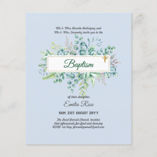 Prospectus 11,4 Cm X 14,2 Cm Baptême BUDGÉTAIRE Bautizo Bautismo Invitations VE