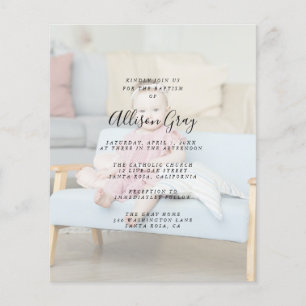 Prospectus 11,4 Cm X 14,2 Cm Baptême photo moderne   Flyer budgétaire